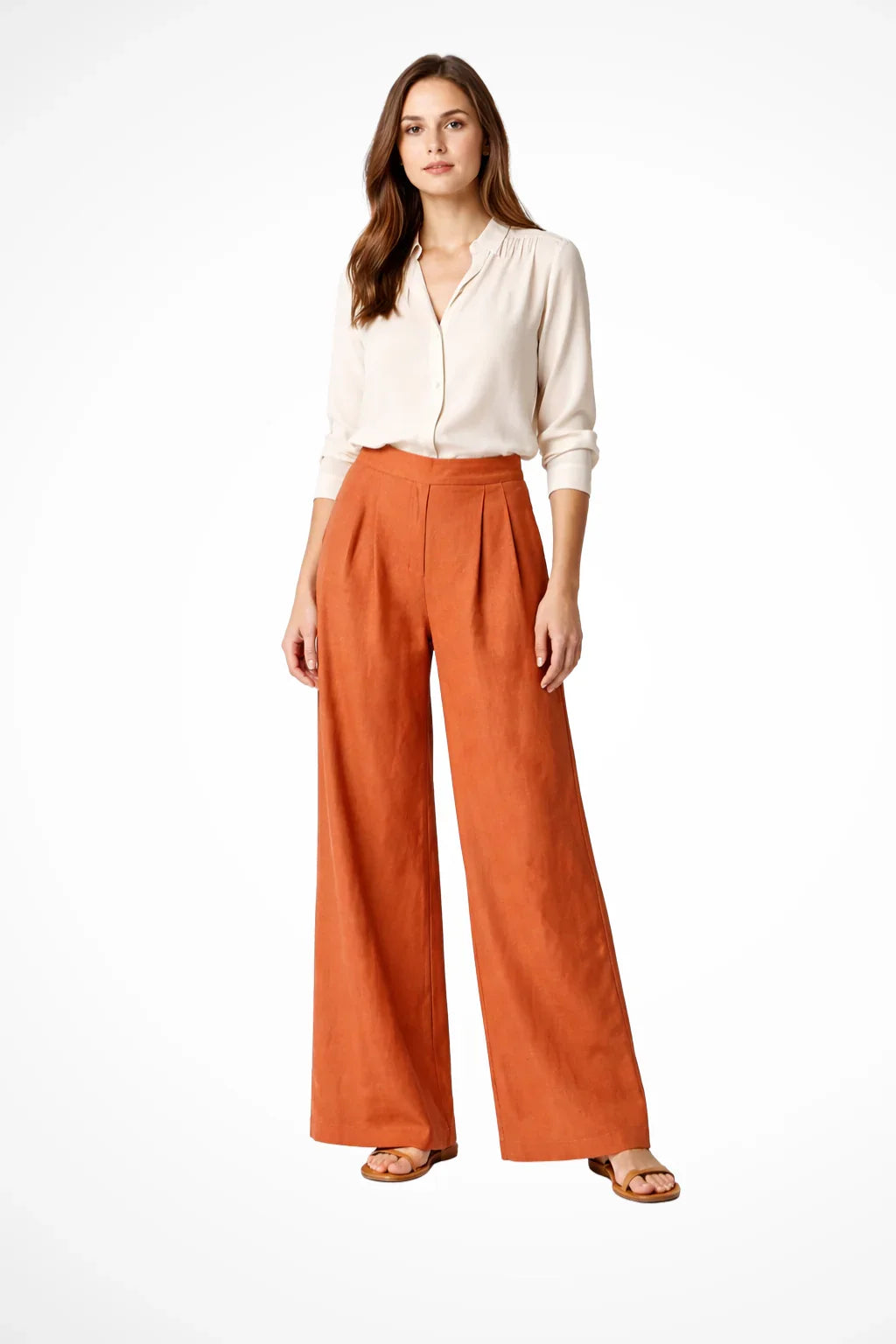 Lillian | Women's Wide Leg Trouser with Pleats and Side Pockets