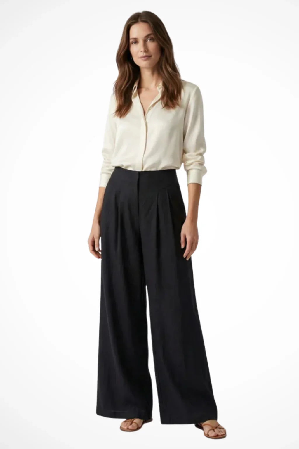Lillian | Women's Wide Leg Trouser with Pleats and Side Pockets