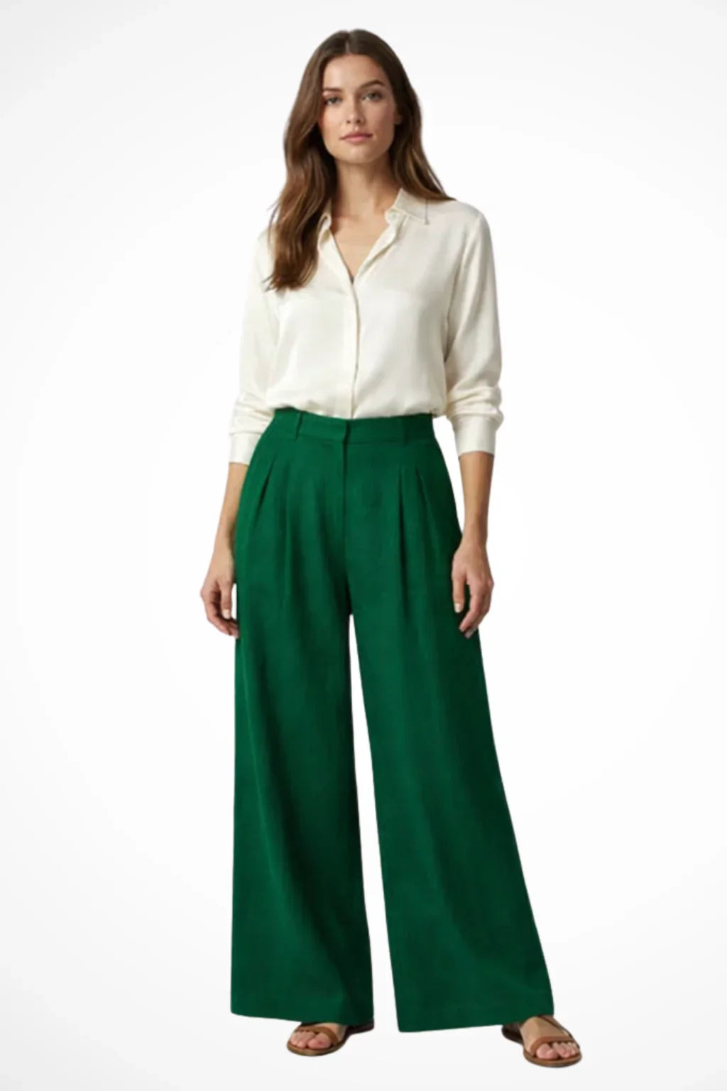 Lillian | Women's Wide Leg Trouser with Pleats and Side Pockets