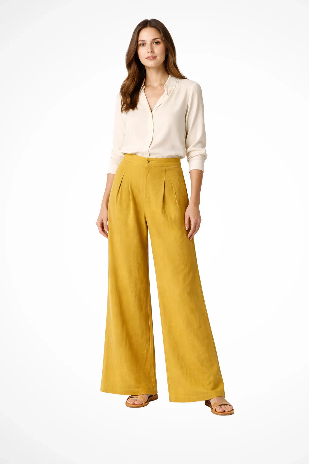Lillian | Women's Wide Leg Trouser with Pleats and Side Pockets