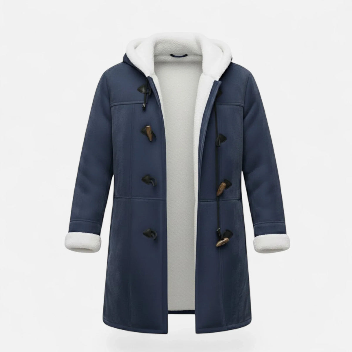 Linda | Women's Windbreaker Hooded Toggle Coat with Shearling Trim