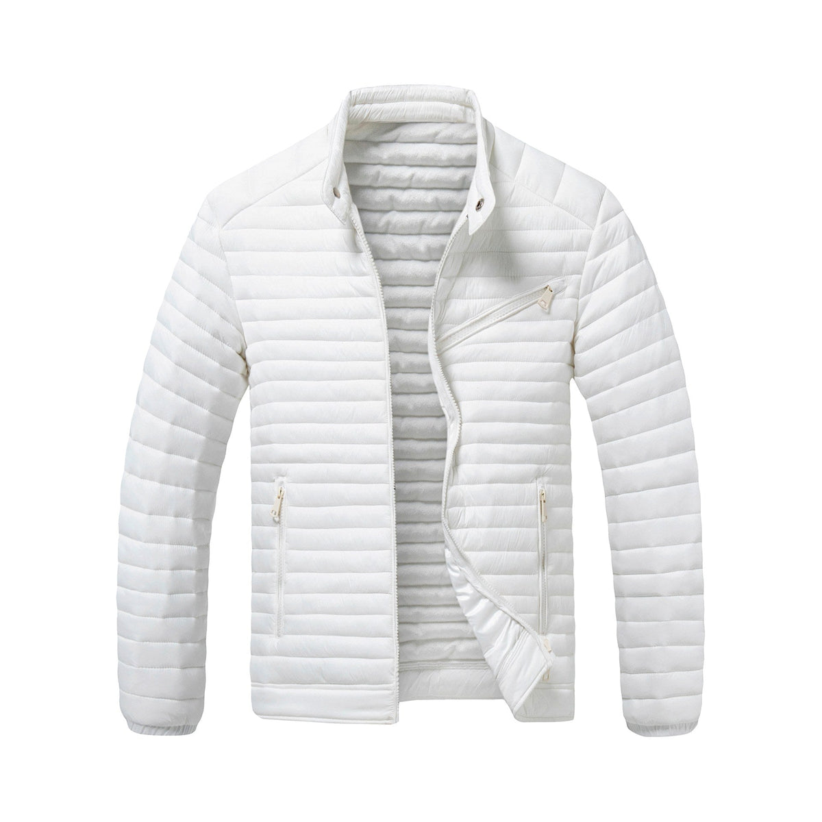 Logan - Men's Quilted Puffer Jacket with Stand Collar