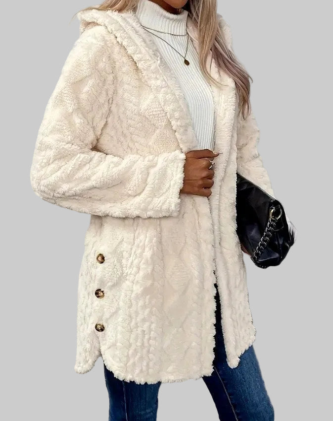 Loisa - Women's Hooded Plush Fleece Jacket