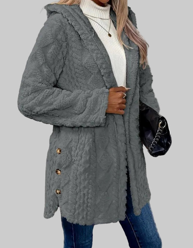 Loisa - Women's Hooded Plush Fleece Jacket
