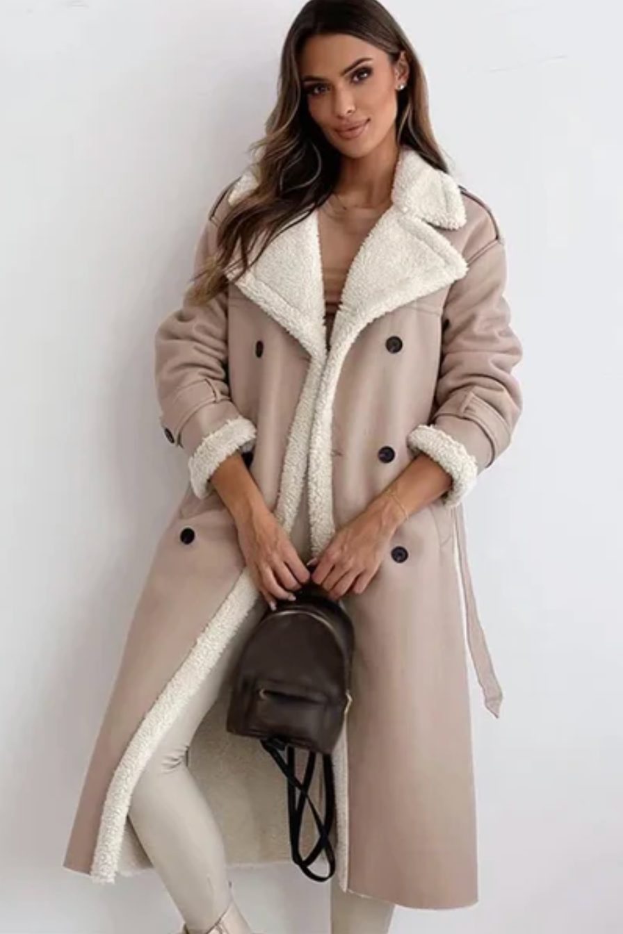 Milena | Longline Aviator Coat with Belt for Women