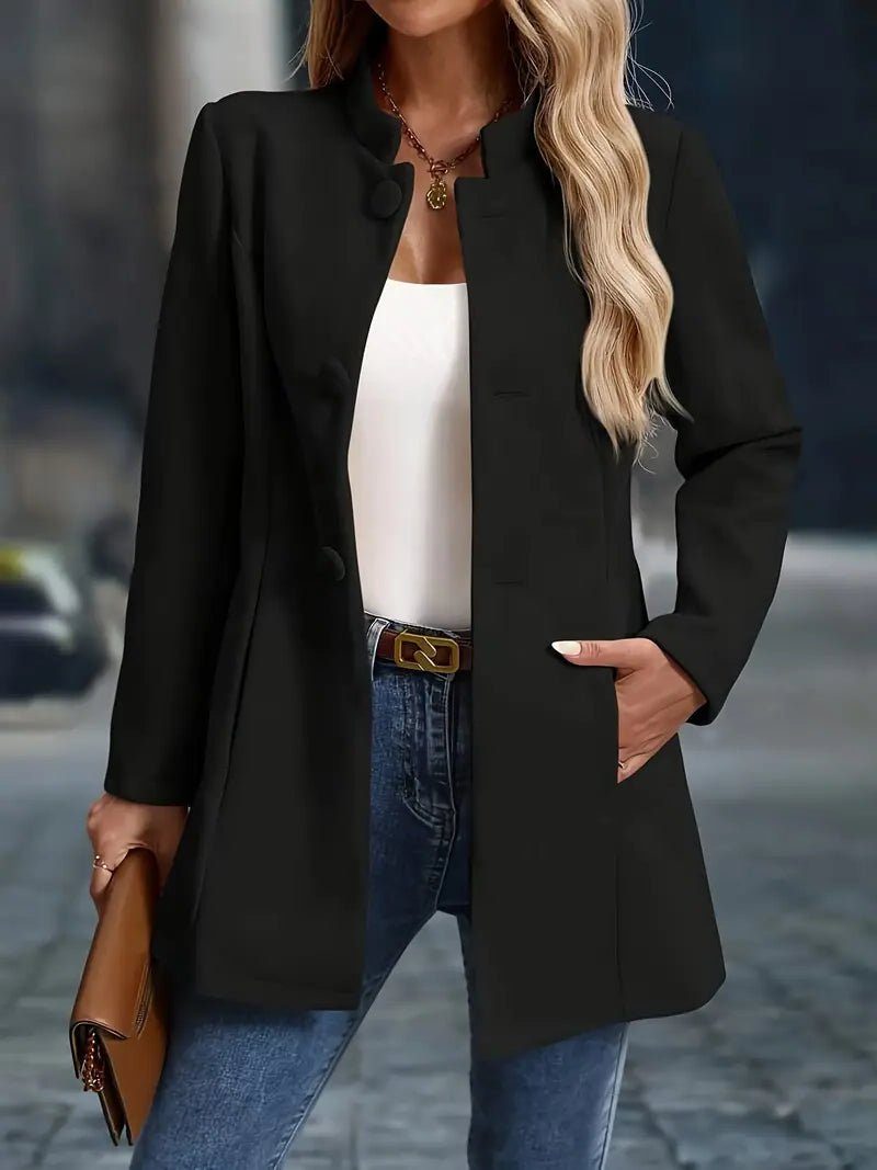 Murielle | Wool Longline Button-Down Coat for Women