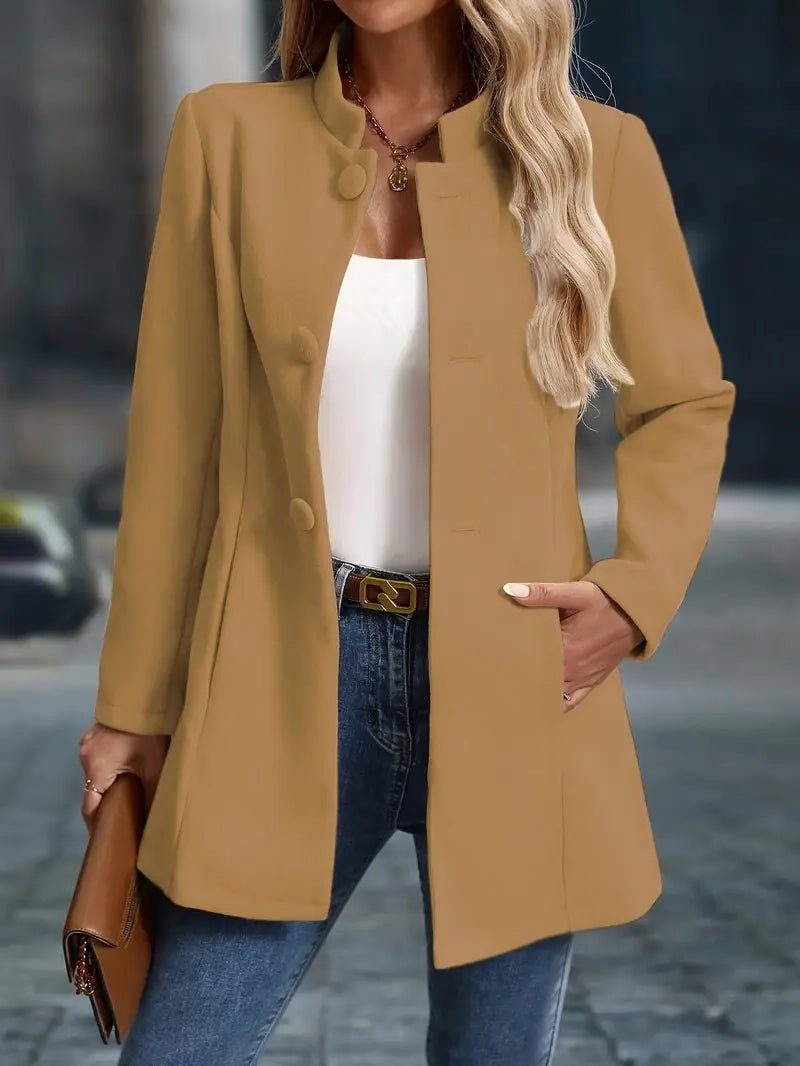 Murielle | Wool Longline Button-Down Coat for Women