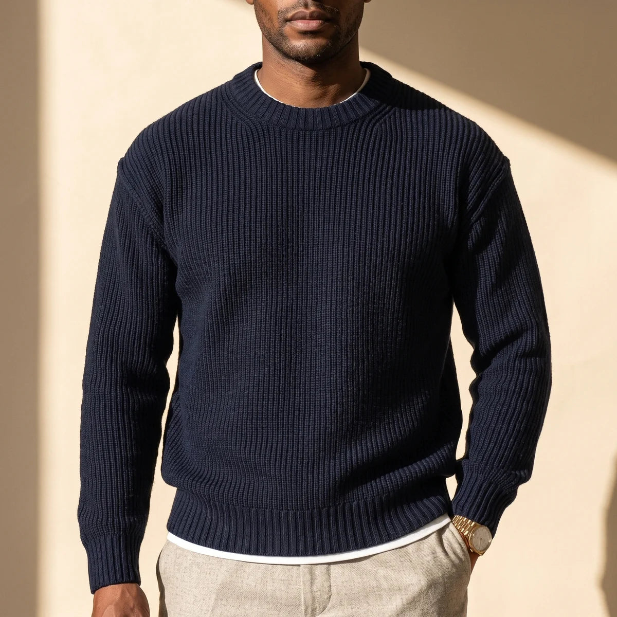 Lorcan Relaxed Textured Knit Crew Sweater