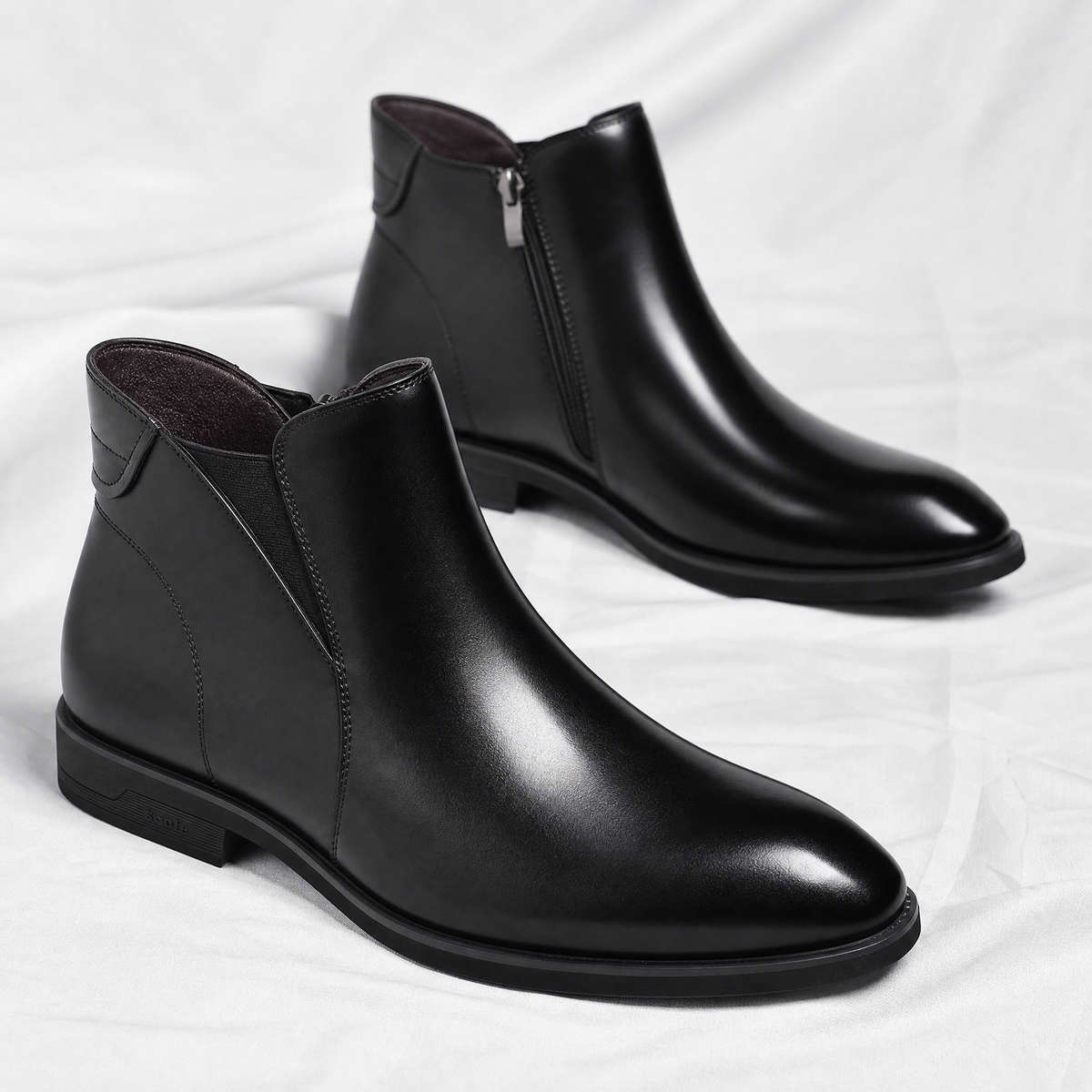 Luca - Men's Leather Chelsea Boots with Stretch Gussets