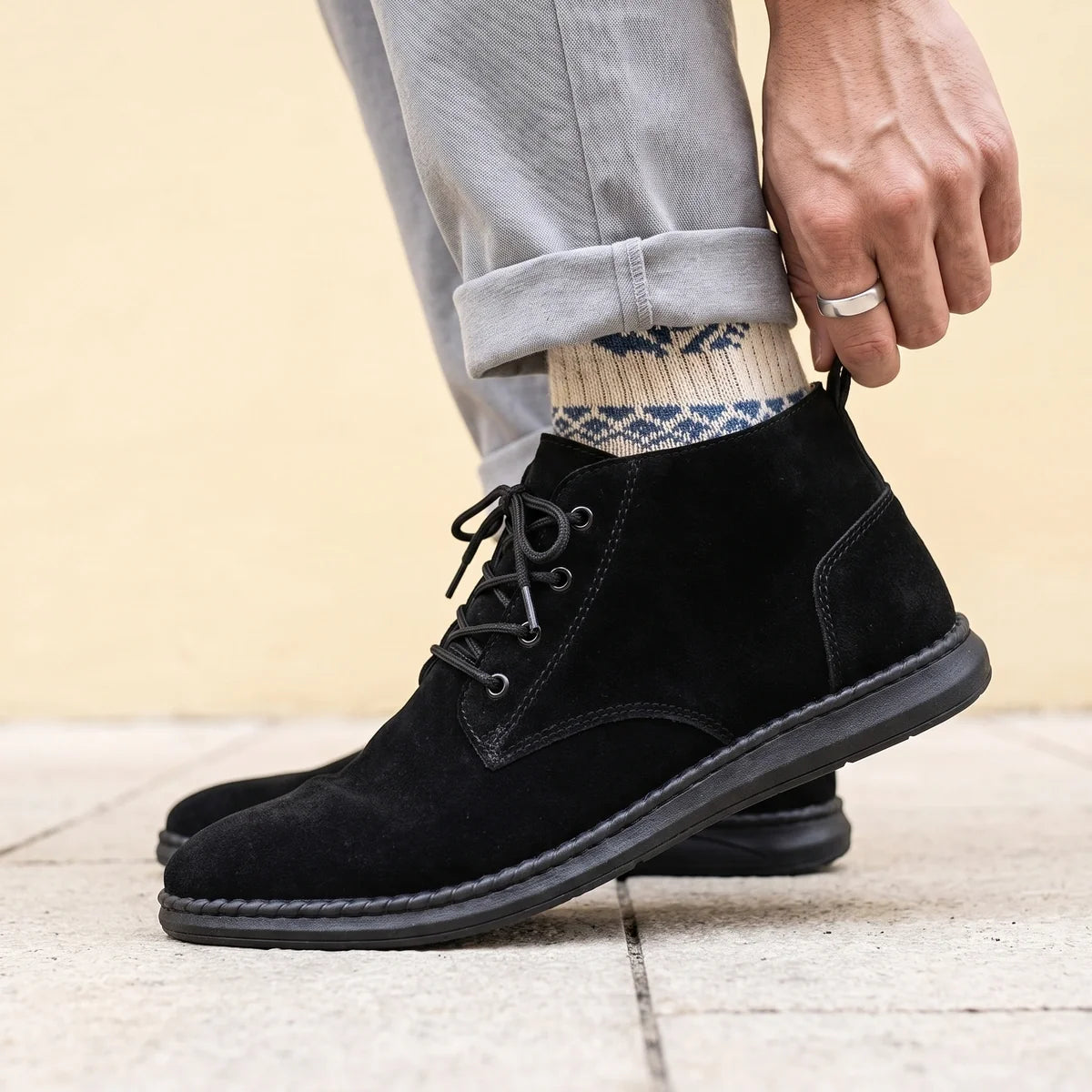 Lucas Napped Suede Lace Up Chukka Boots
