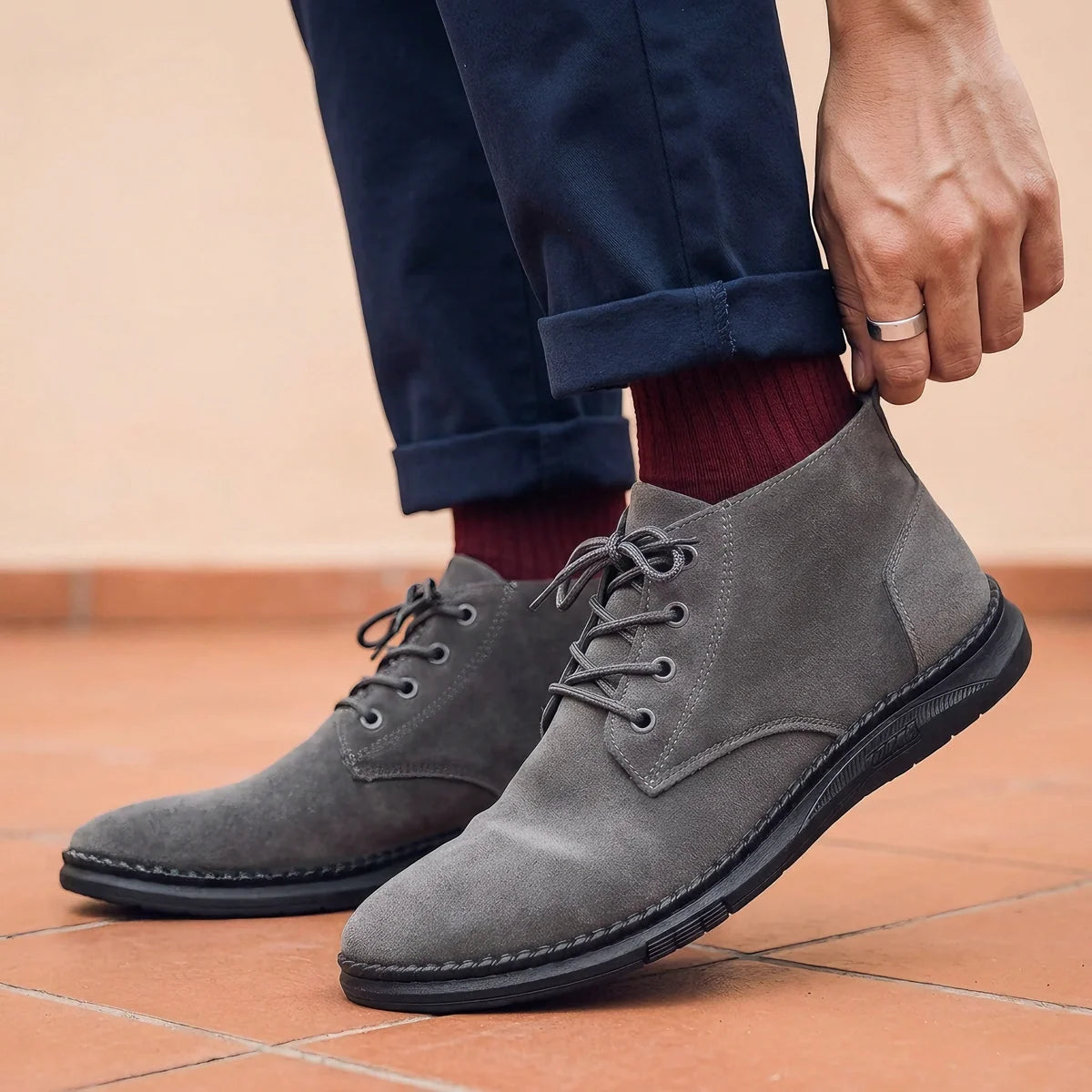 Lucas Napped Suede Lace Up Chukka Boots