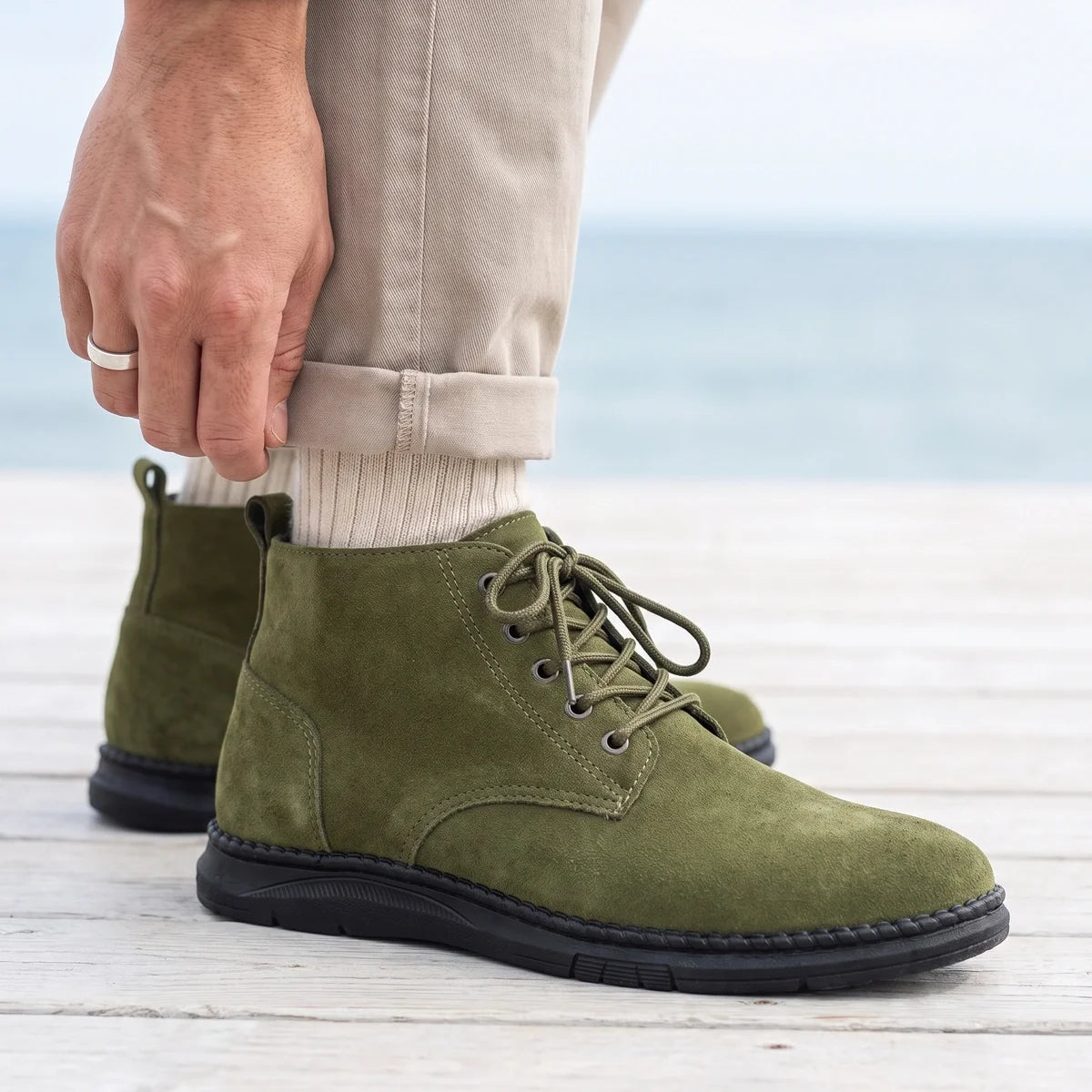 Lucas Napped Suede Lace Up Chukka Boots