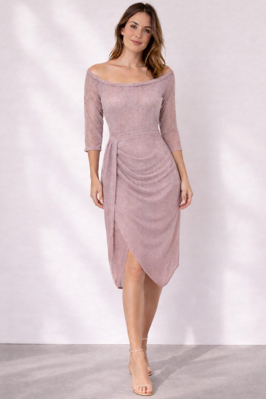 Lucienne | Off-Shoulder Wrap Midi Dress for Women