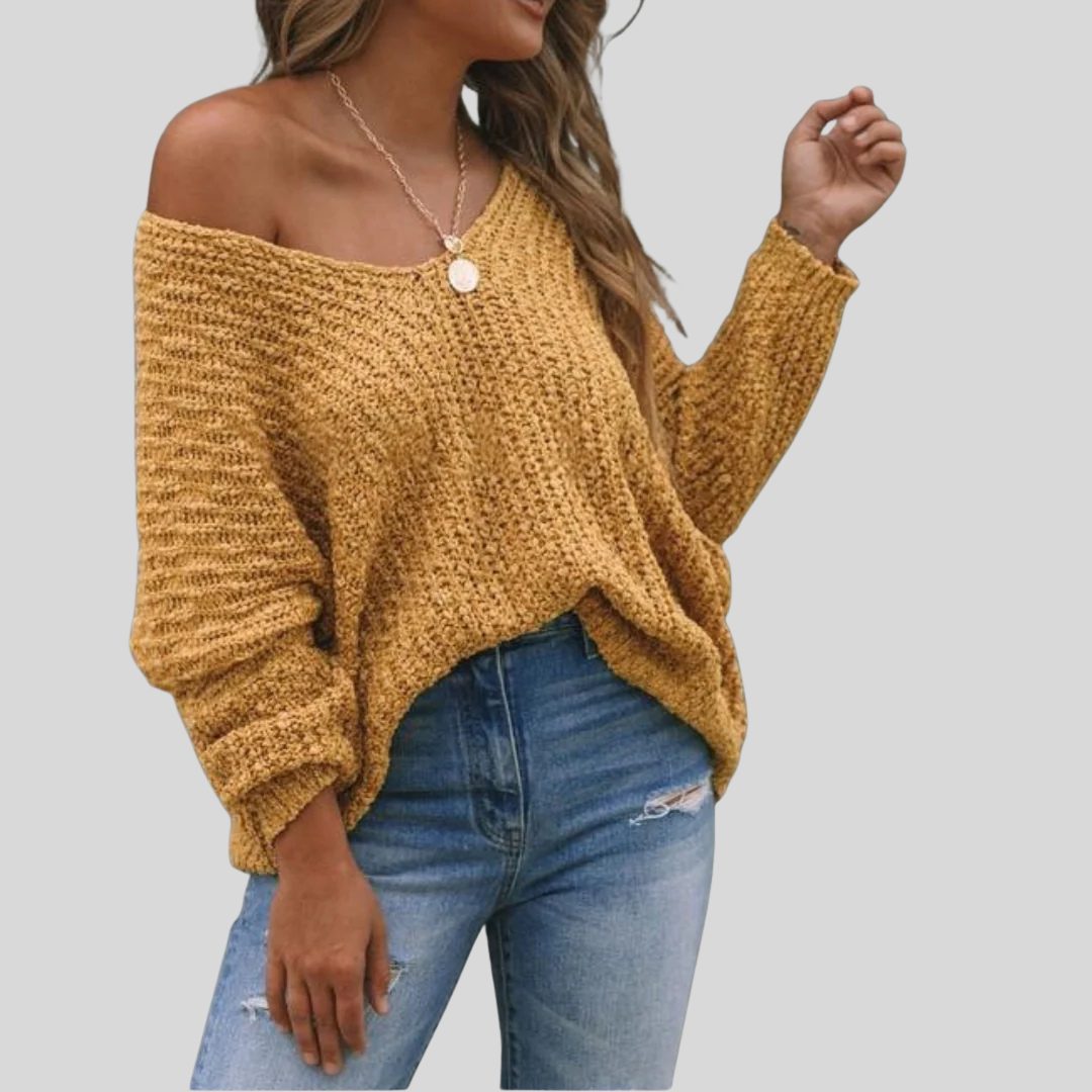 Ludovica | Ribbed Knit Oversized Sweater with Long Sleeves for Women