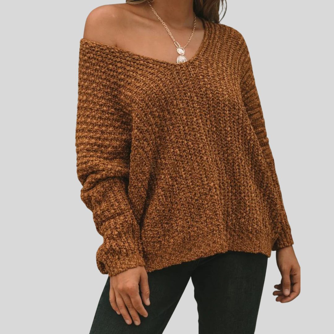 Ludovica | Ribbed Knit Oversized Sweater with Long Sleeves for Women