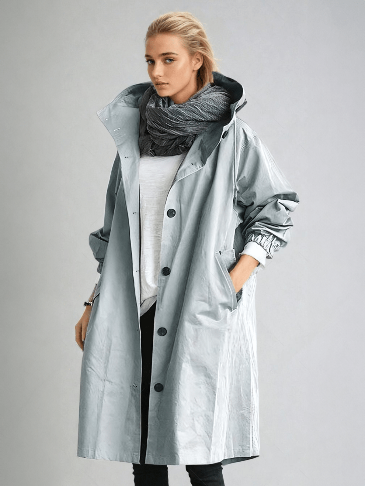 Women's Packable Hooded Jacket – Lightweight Longline Coat