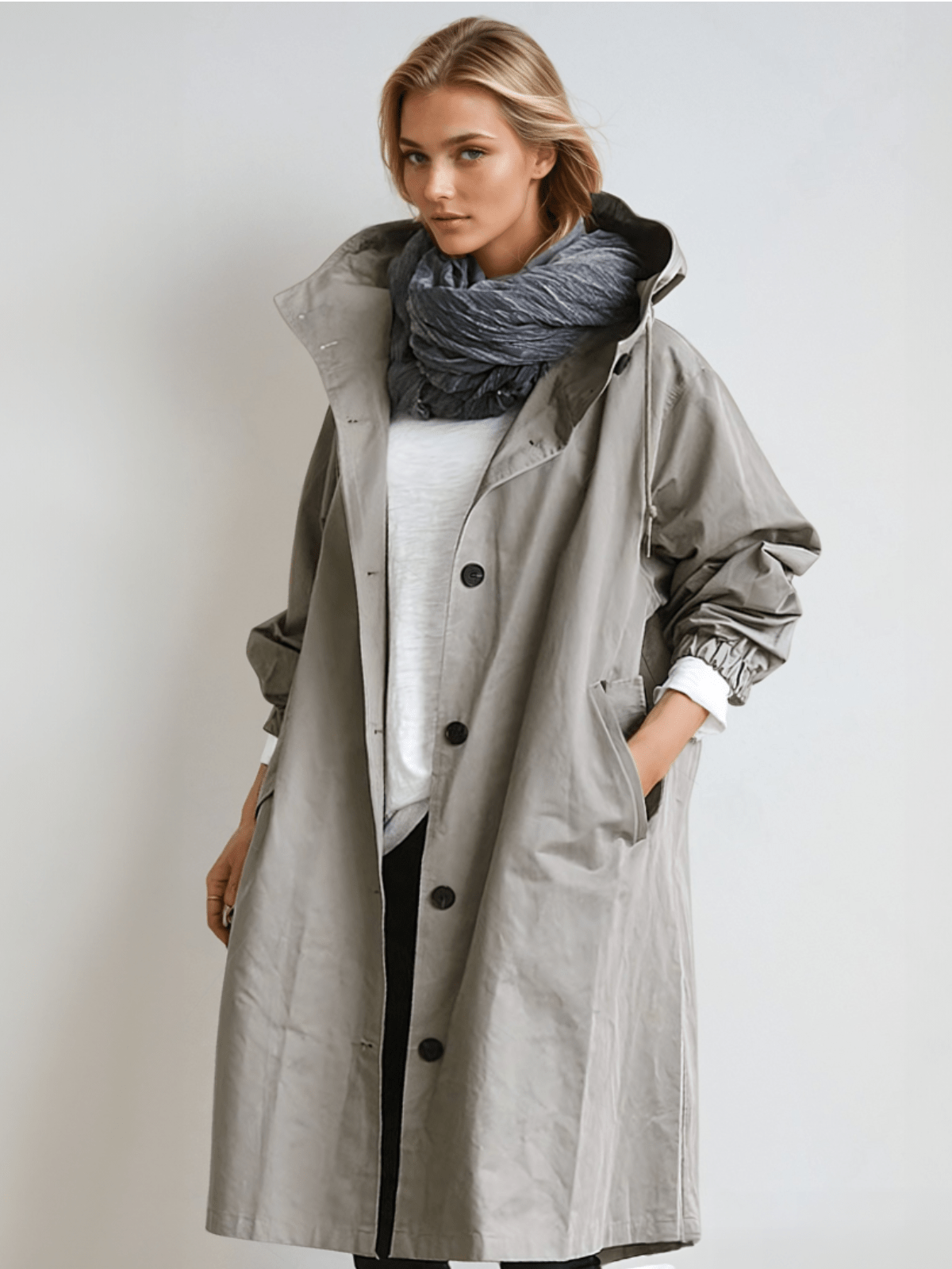 Women's Lightweight Hooded Jacket – Packable Longline Coat