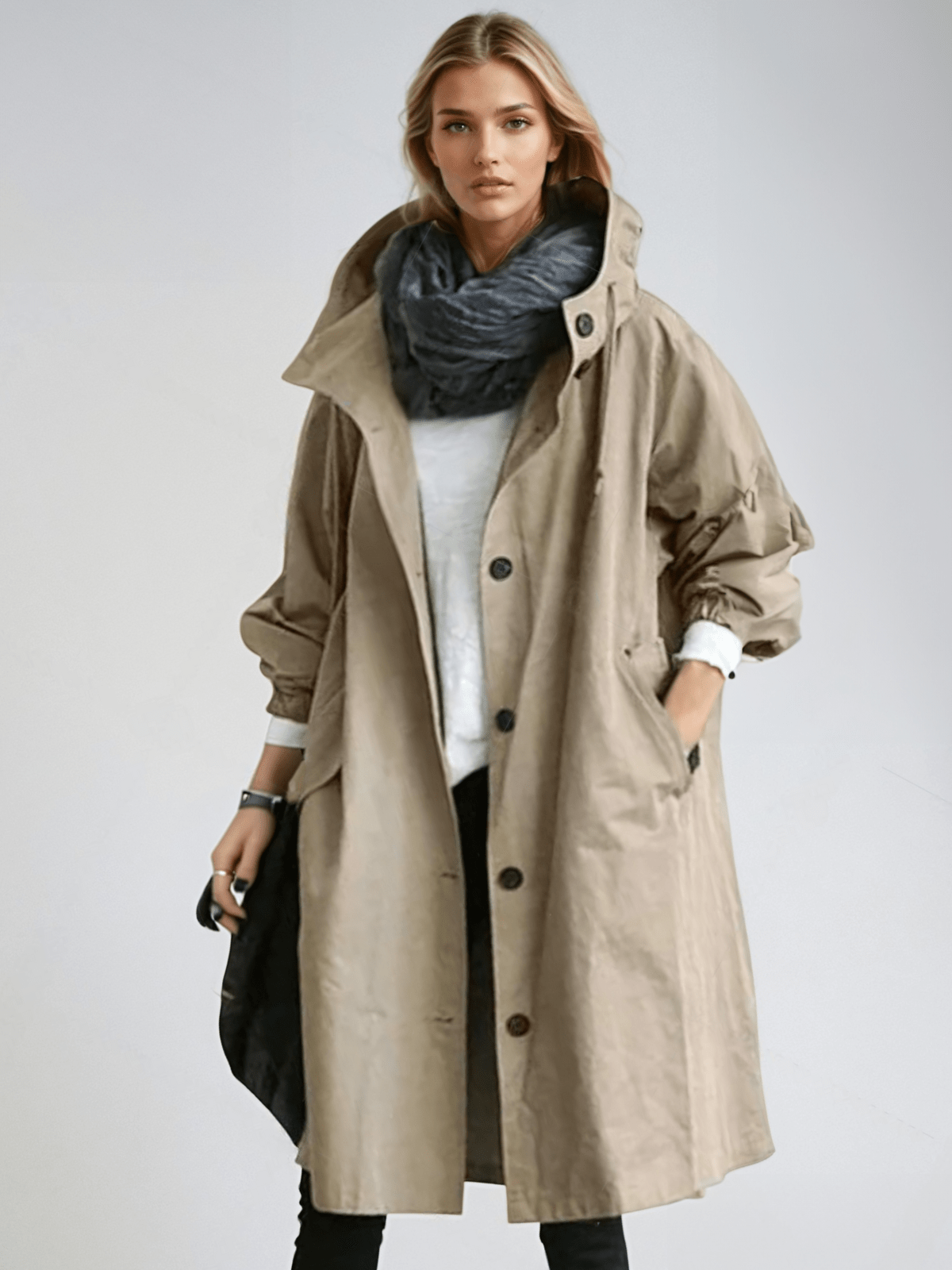Women's Packable Hooded Jacket – Lightweight Longline Coat