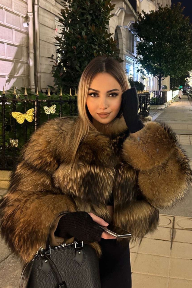 Lisa | Womens Faux Fur Jacket, Soft and Warm | Tailored Cut for Daytime Errands and Evenings Out | Brown and Black S-XL