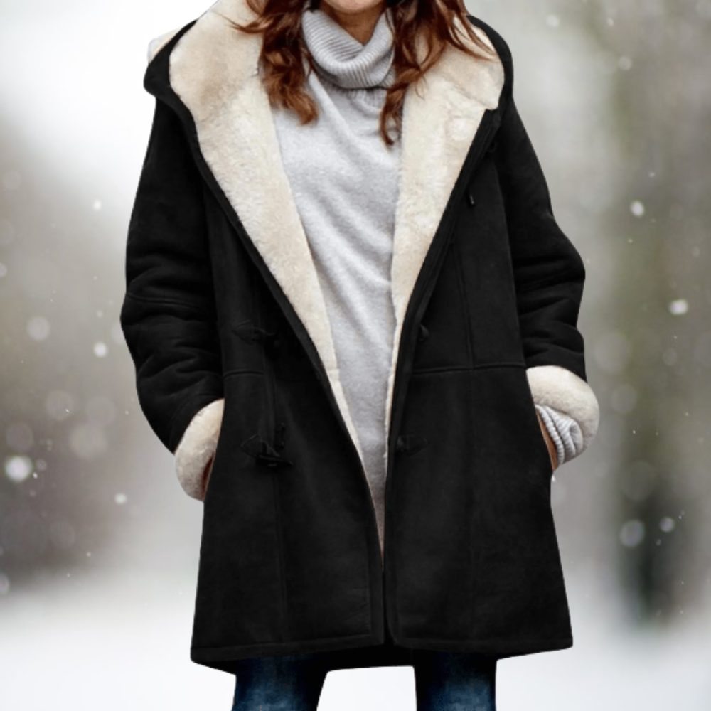 Lyric | Long Sherpa Winter Coat with Faux Fur Collar for Women