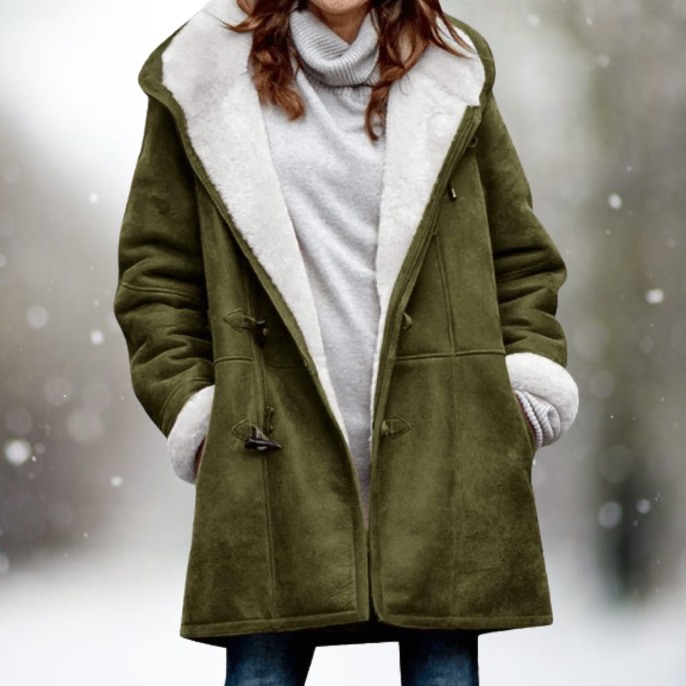 Lyric | Long Sherpa Winter Coat with Faux Fur Collar for Women