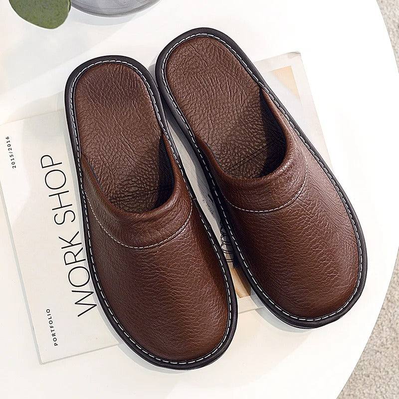 Women's Mule Slippers in Vegan Leather | Closed Toe House Shoes with an Open Back | Sizes 5.5 to 12.5, 6 Colors