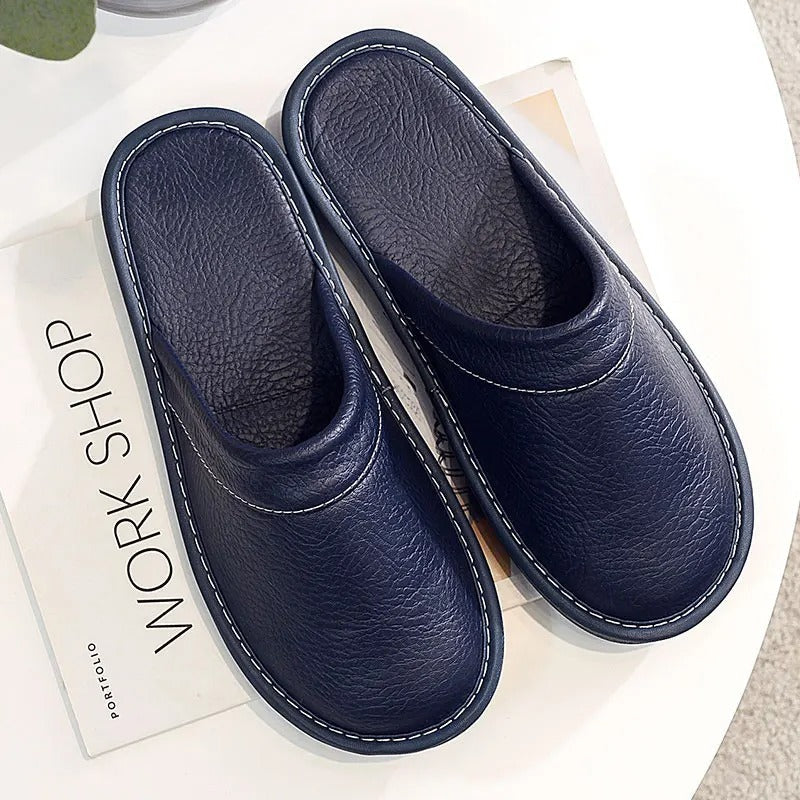 Women's Mule Slippers in Vegan Leather | Closed Toe House Shoes with an Open Back | Sizes 5.5 to 12.5, 6 Colors