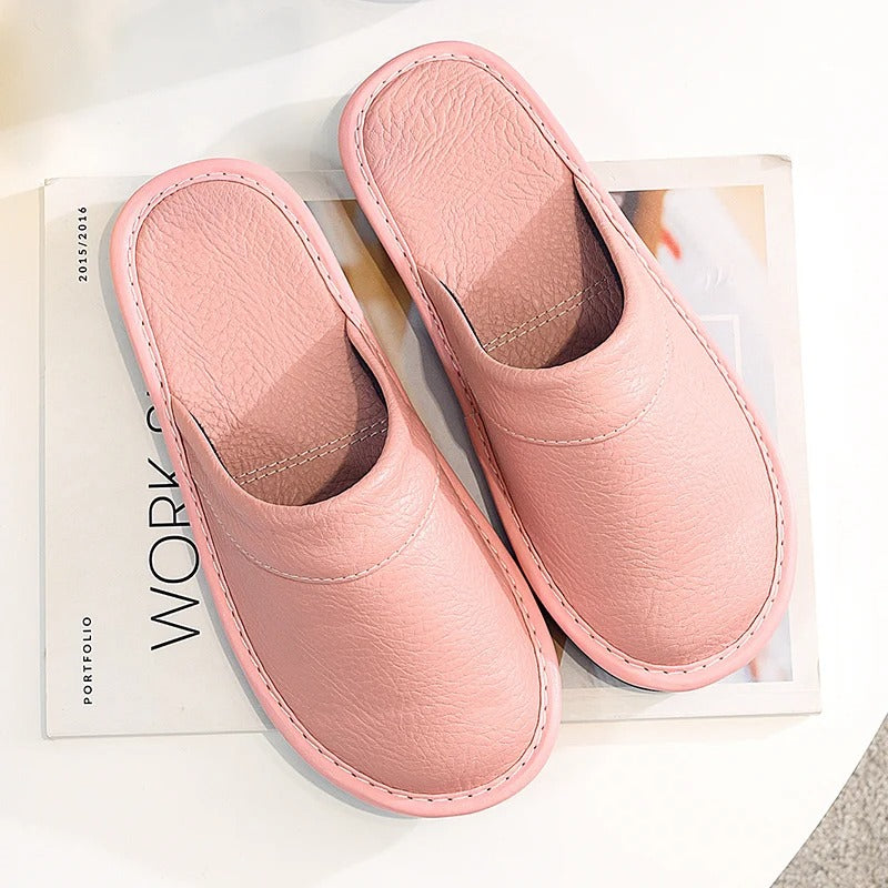 Women's Mule Slippers in Vegan Leather | Closed Toe House Shoes with an Open Back | Sizes 5.5 to 12.5, 6 Colors