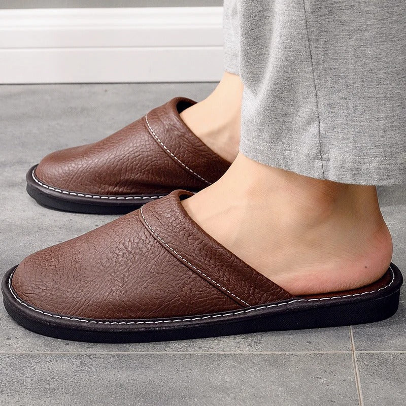 Women's Mule Slippers in Vegan Leather | Closed Toe House Shoes with an Open Back | Sizes 5.5 to 12.5, 6 Colors