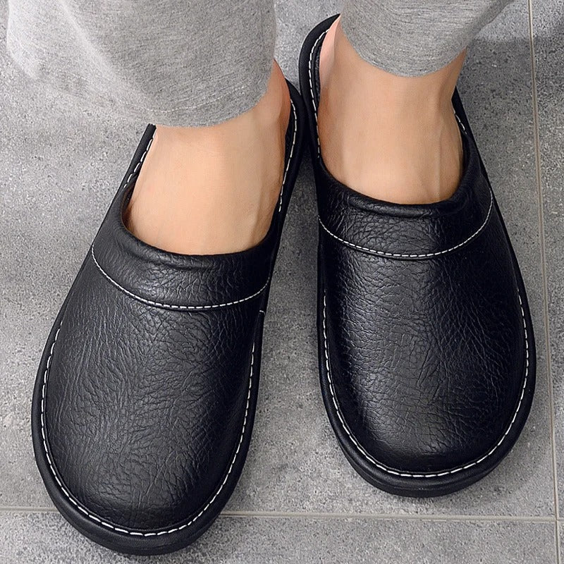 Women's Mule Slippers in Vegan Leather | Closed Toe House Shoes with an Open Back | Sizes 5.5 to 12.5, 6 Colors