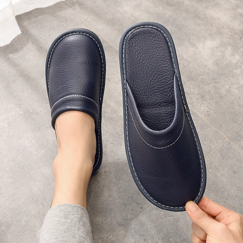Women's Mule Slippers in Vegan Leather | Closed Toe House Shoes with an Open Back | Sizes 5.5 to 12.5, 6 Colors