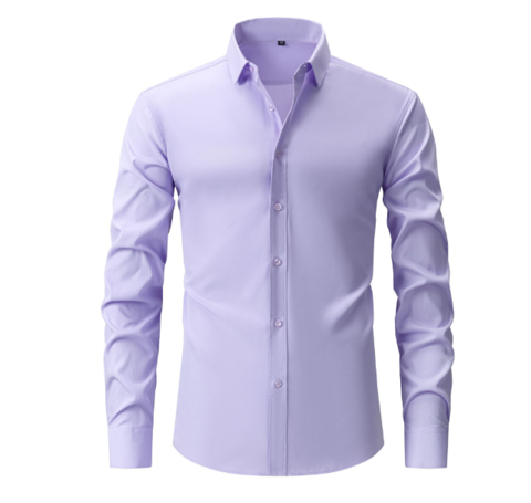 Men's Formal Long-Sleeve Button-Up Shirt, Fitted Collar