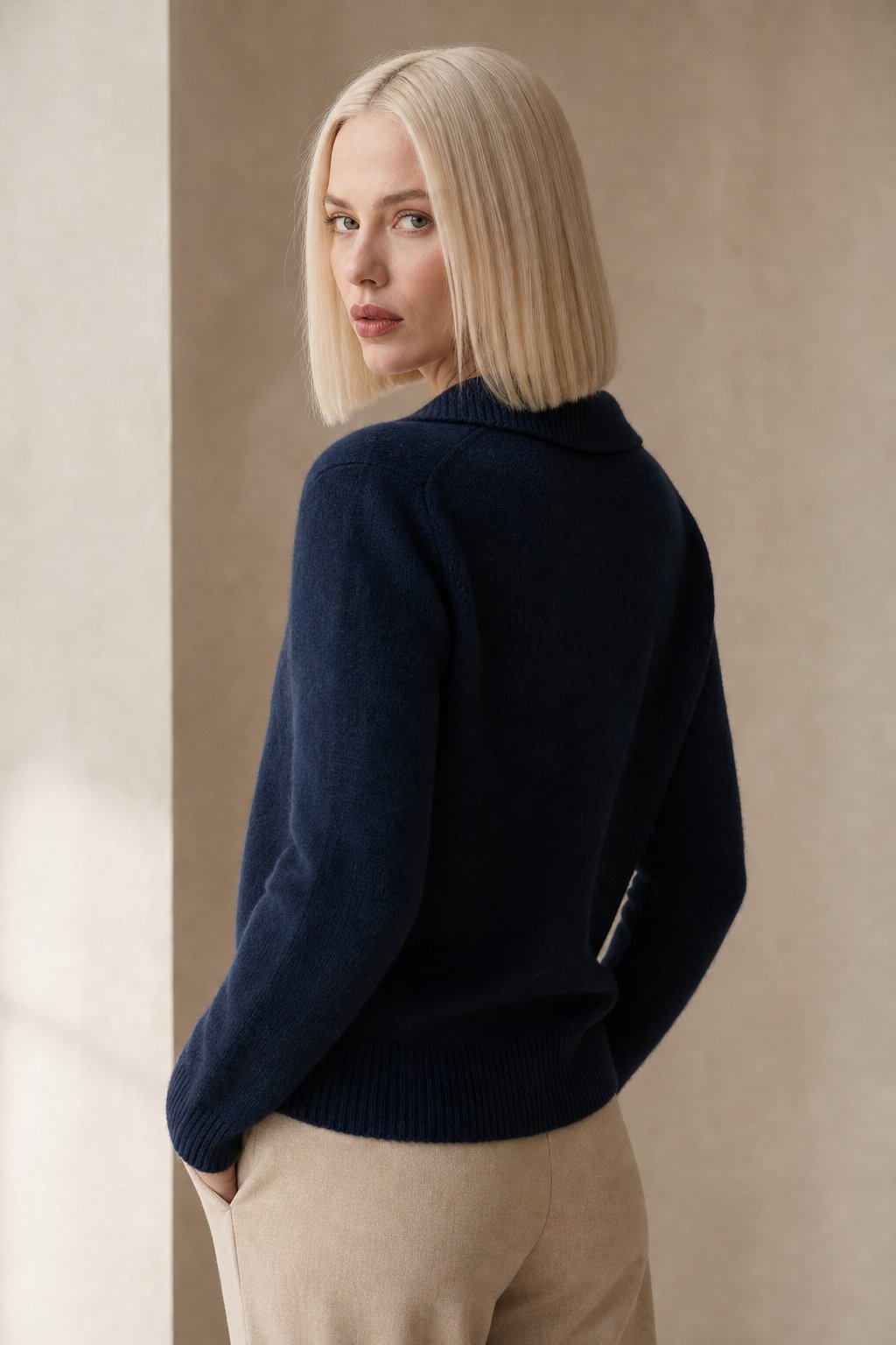 Lindsey | Womens Cashmere Blend Cardigan with Statement Buttons | Half-High Neck, Machine Washable | in 4 Colors XS-3XL