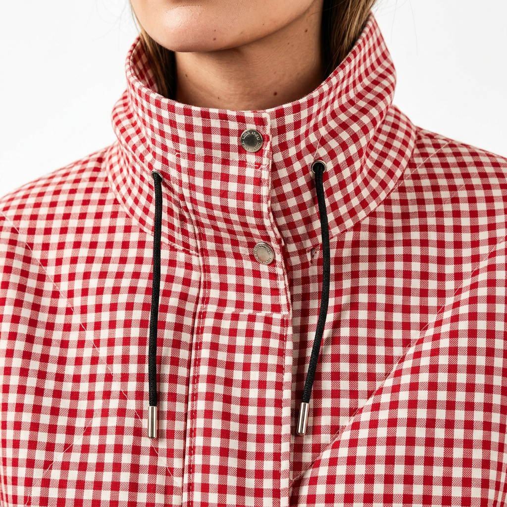 Cropped Plaid Zip Jacket
