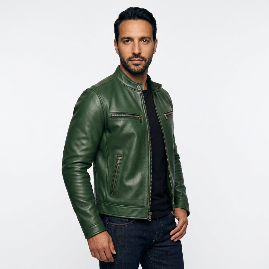 Men's Vintage Leather-Like Jacket