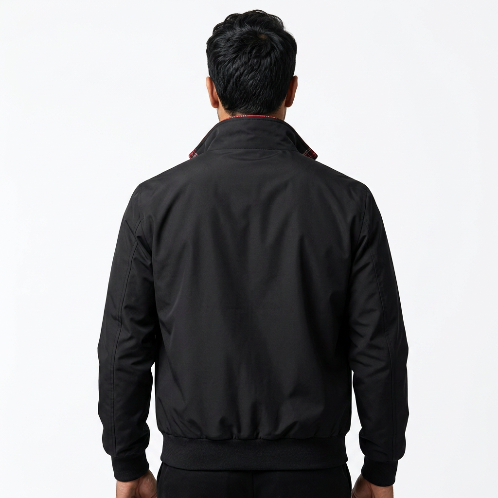 Plaid-Lined Bomber Jacket