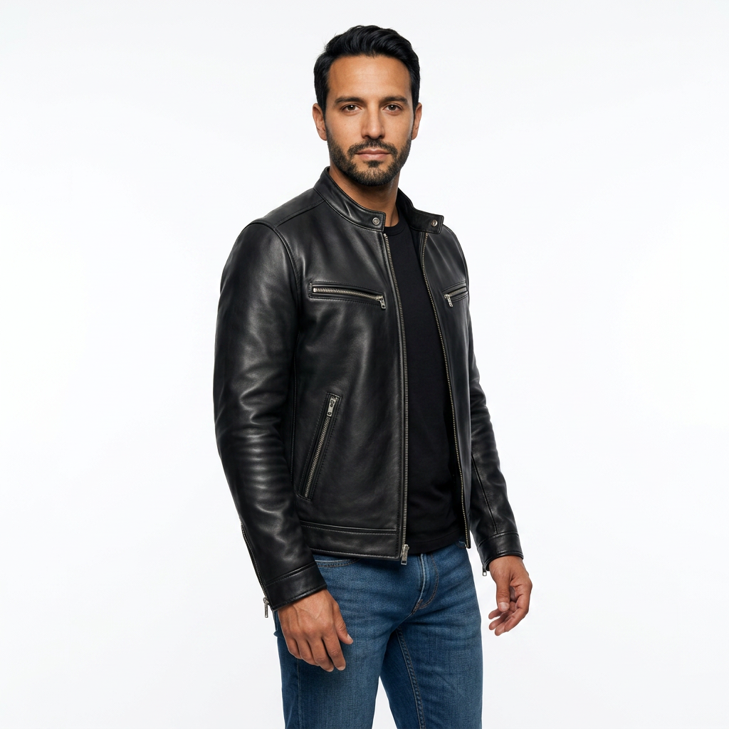 Men's Vintage Leather-Like Jacket