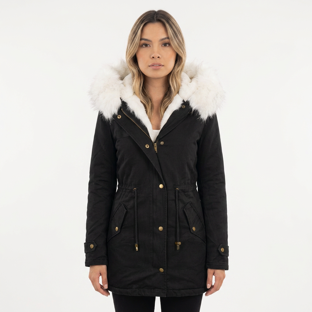 Hooded Button-Front Winter Jacket