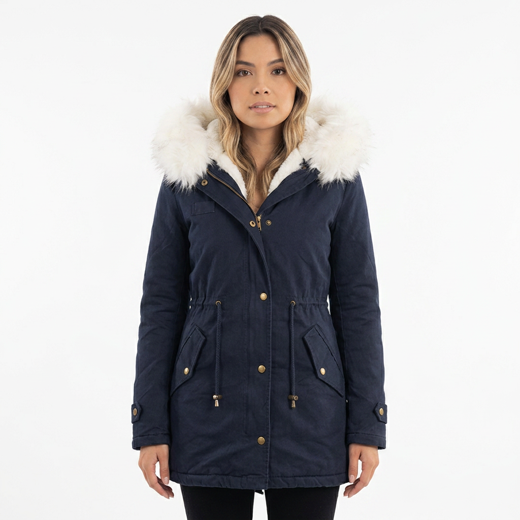 Hooded Button-Front Winter Jacket