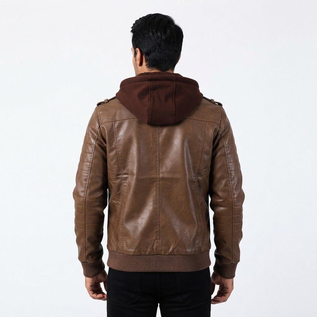 Premium Leather-Like Biker Jacket