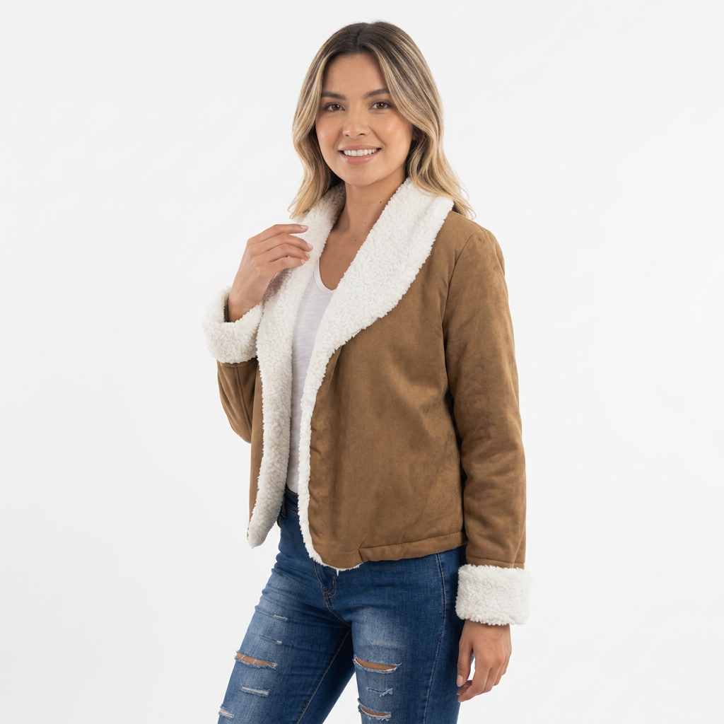 Women's Suede-Effect Fall Jacket