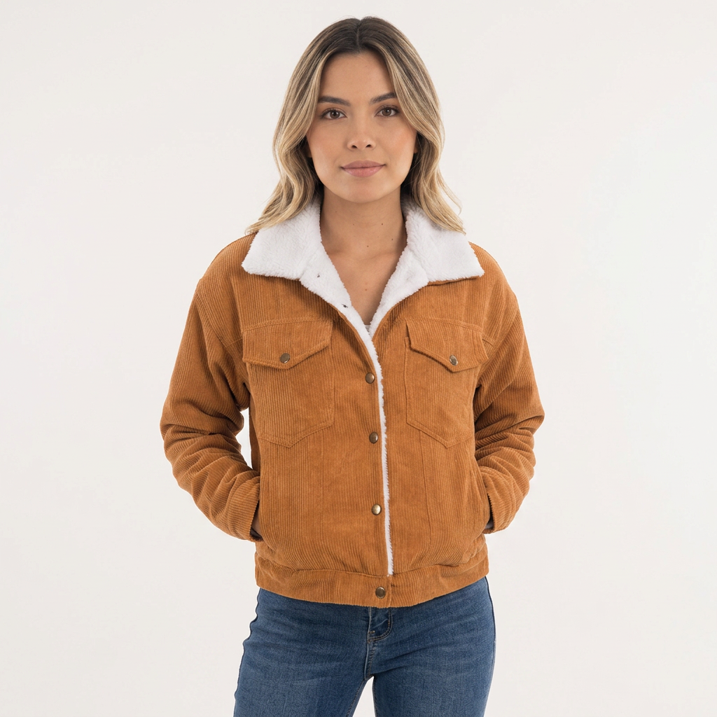 Corduroy Turn-Down Collar Jacket