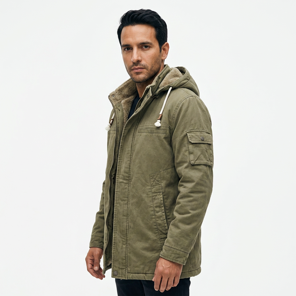 Fleece-Lined Hooded Jacket