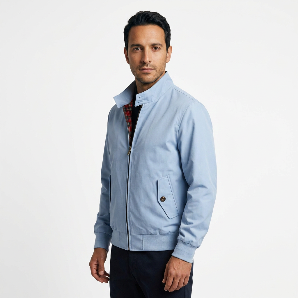 Plaid-Lined Bomber Jacket