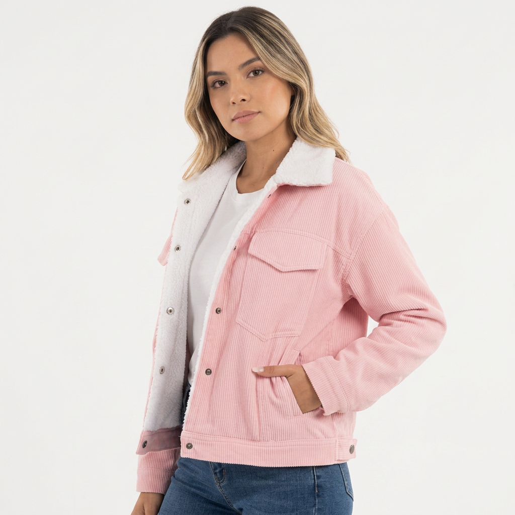 Corduroy Turn-Down Collar Jacket