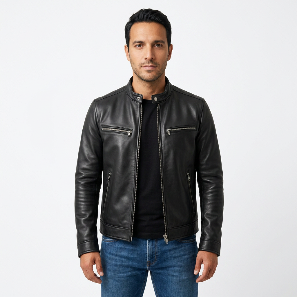 Men's Vintage Leather-Like Jacket