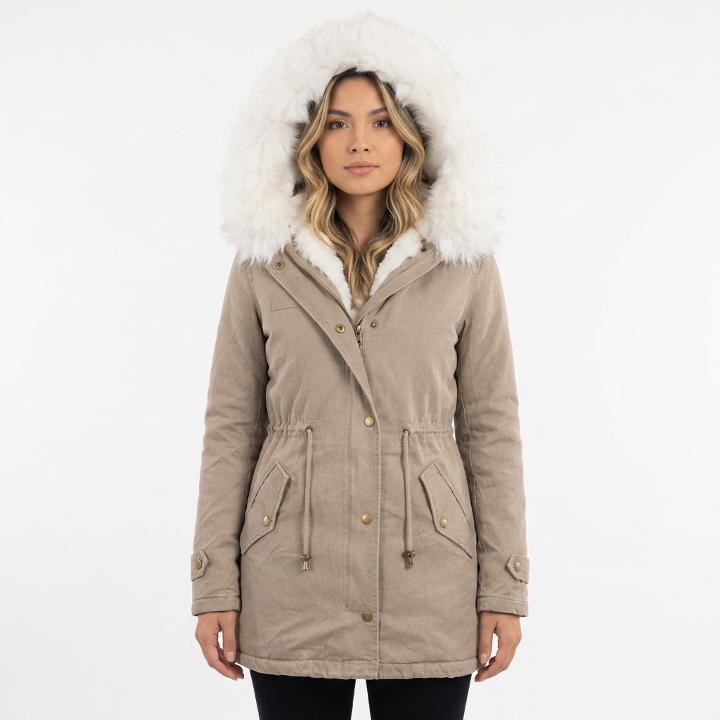 Hooded Button-Front Winter Jacket