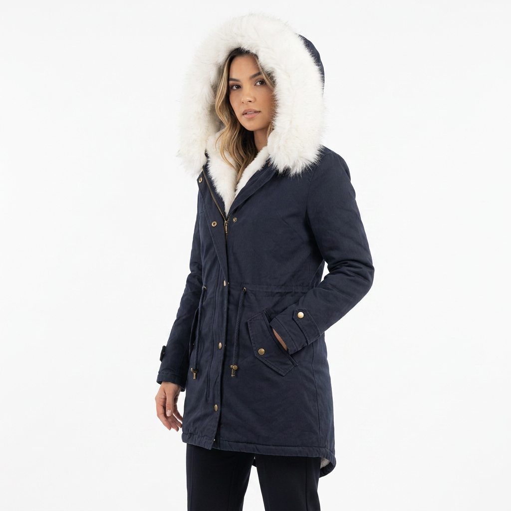 Hooded Button-Front Winter Jacket