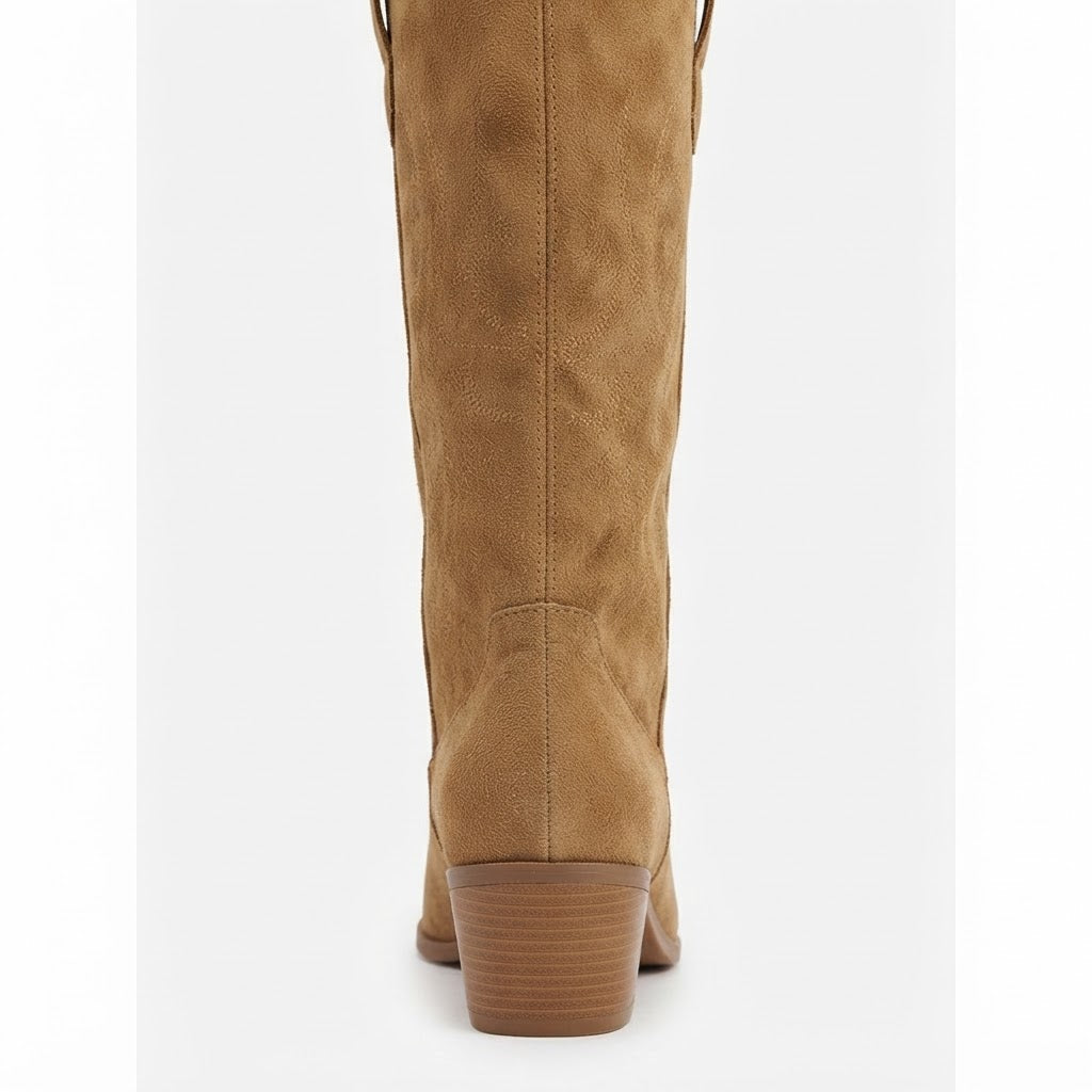 Women's Tall Embroidered Suede-Effect Cowboy Boots