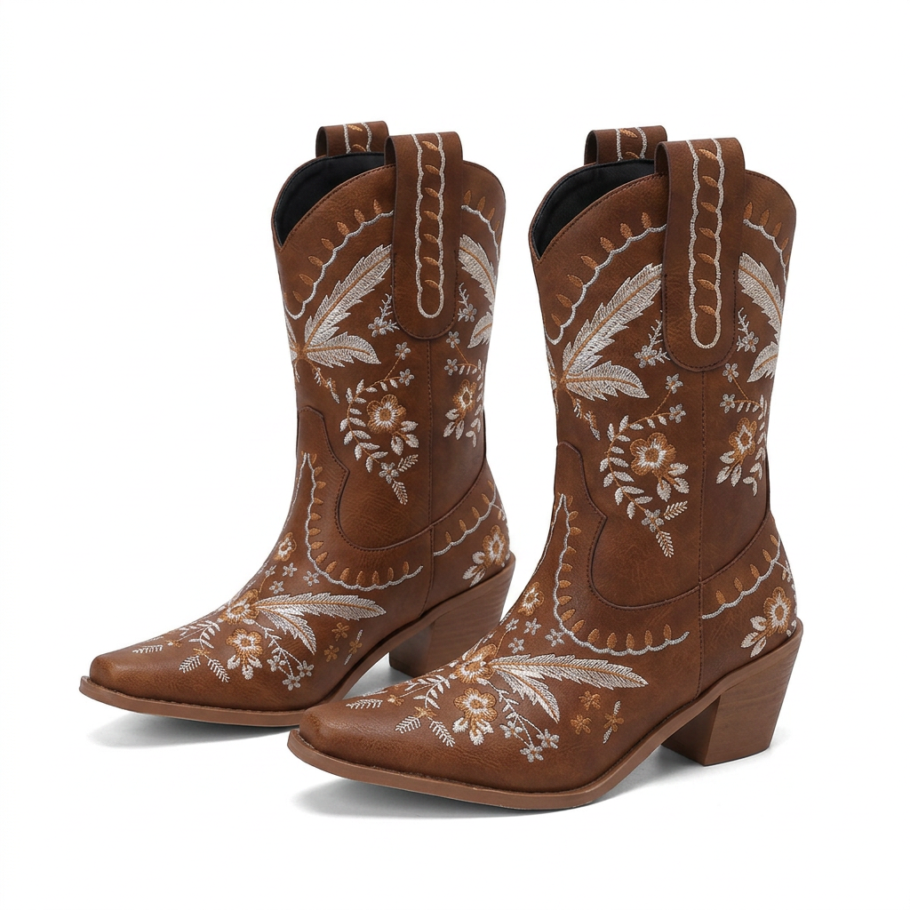 Knee-High Embroidered Cowboy Boots